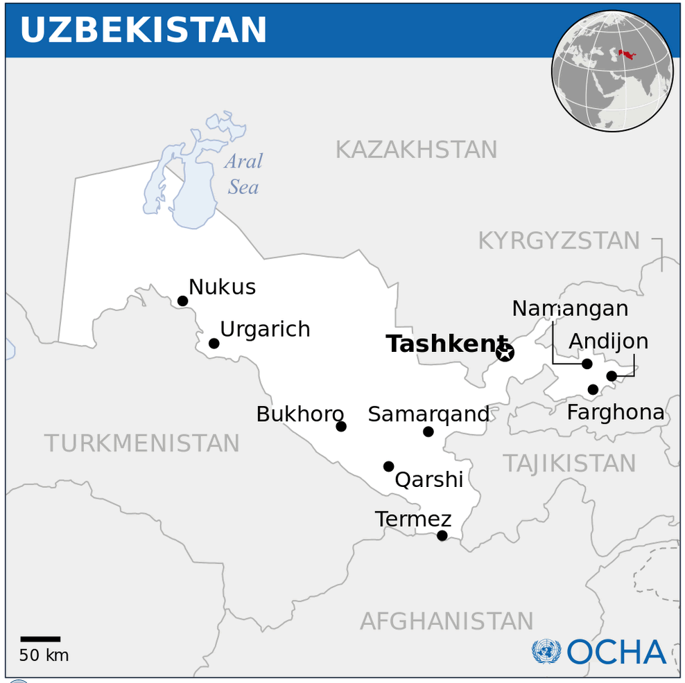 ozbekistan yerlesim haritasi