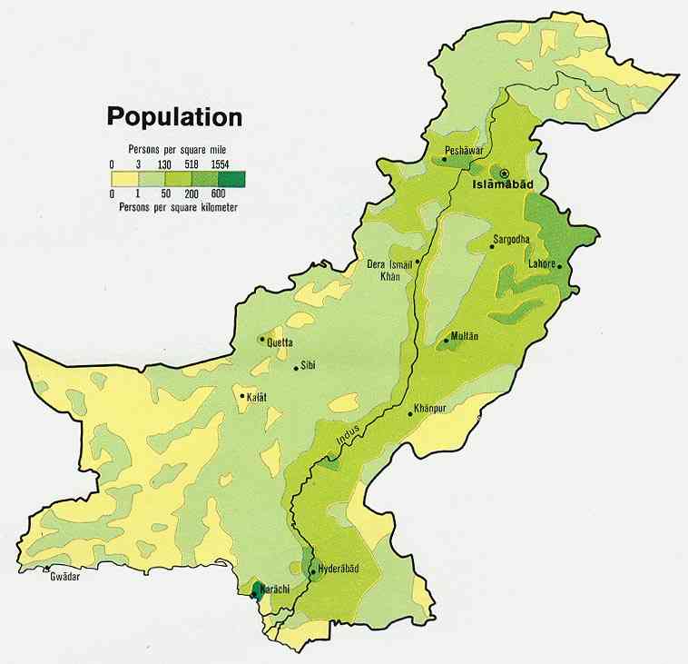pakistan nufus haritasi
