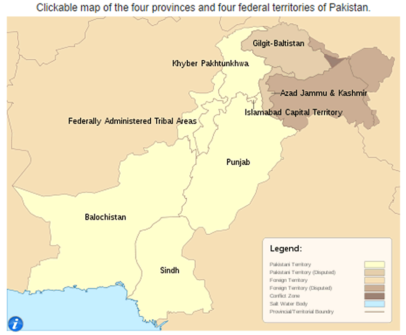 pakistan vilayetler haritasi