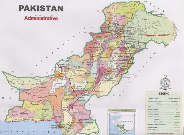 pakistan yonetim haritasi