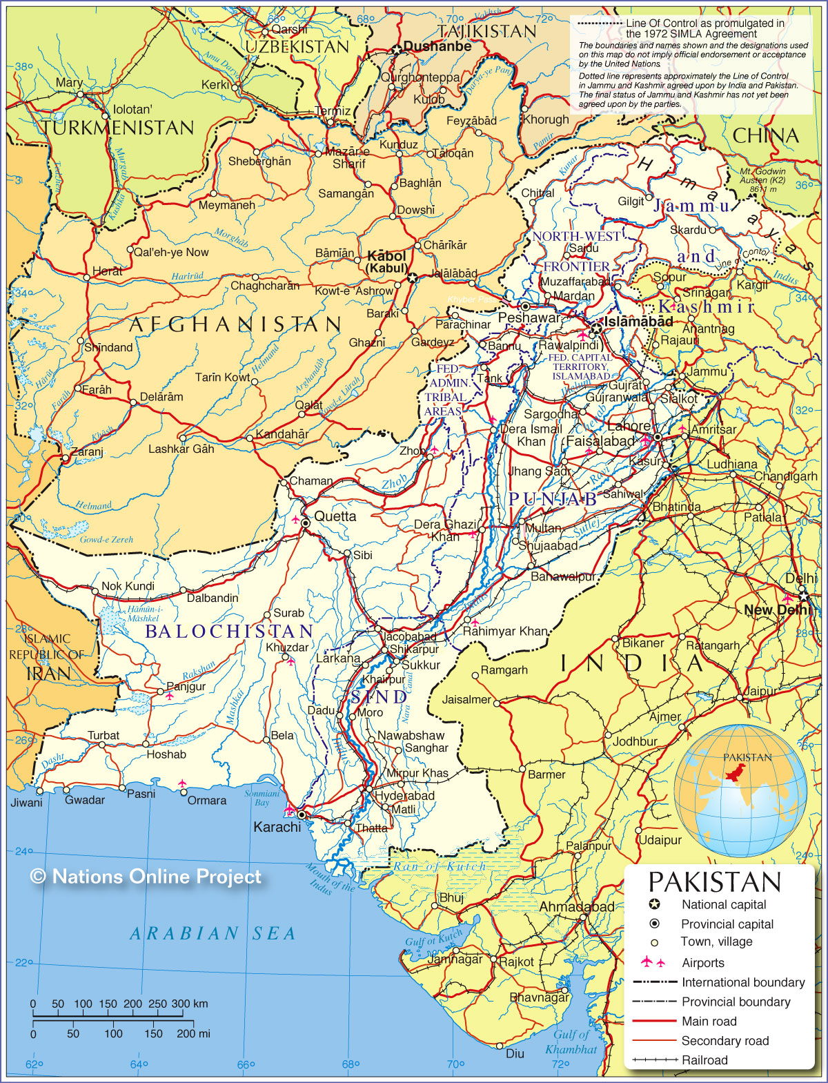 siyasi pakistan haritasi