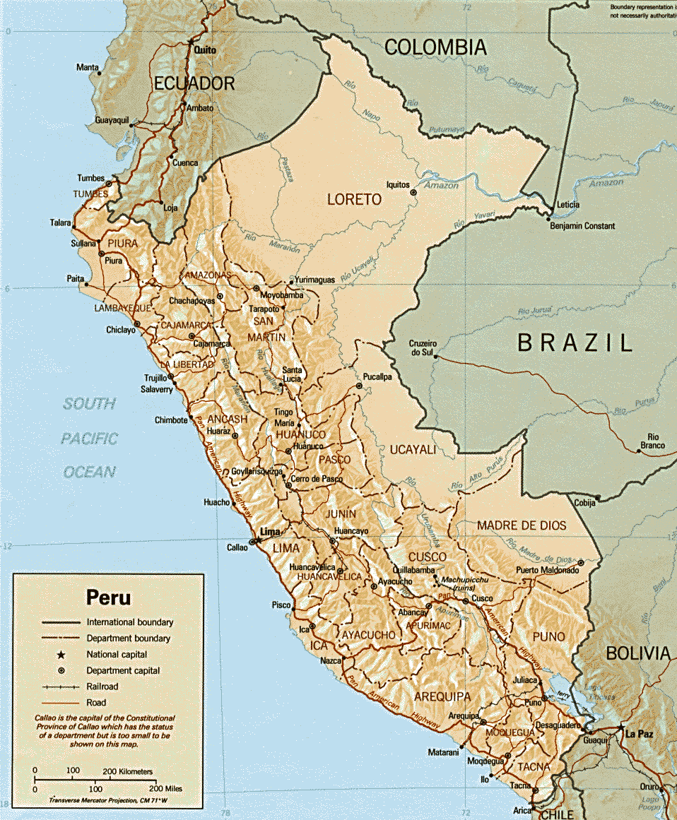 peru golgeli kabartma haritasi 1991