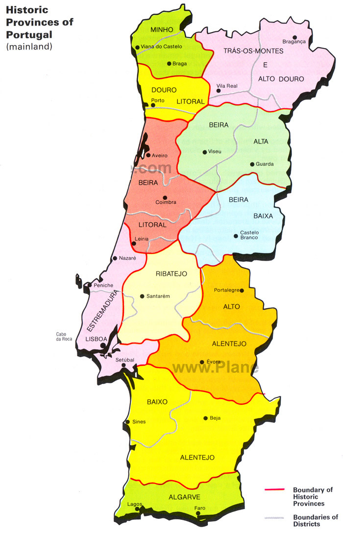 vilayetler portekiz haritasi
