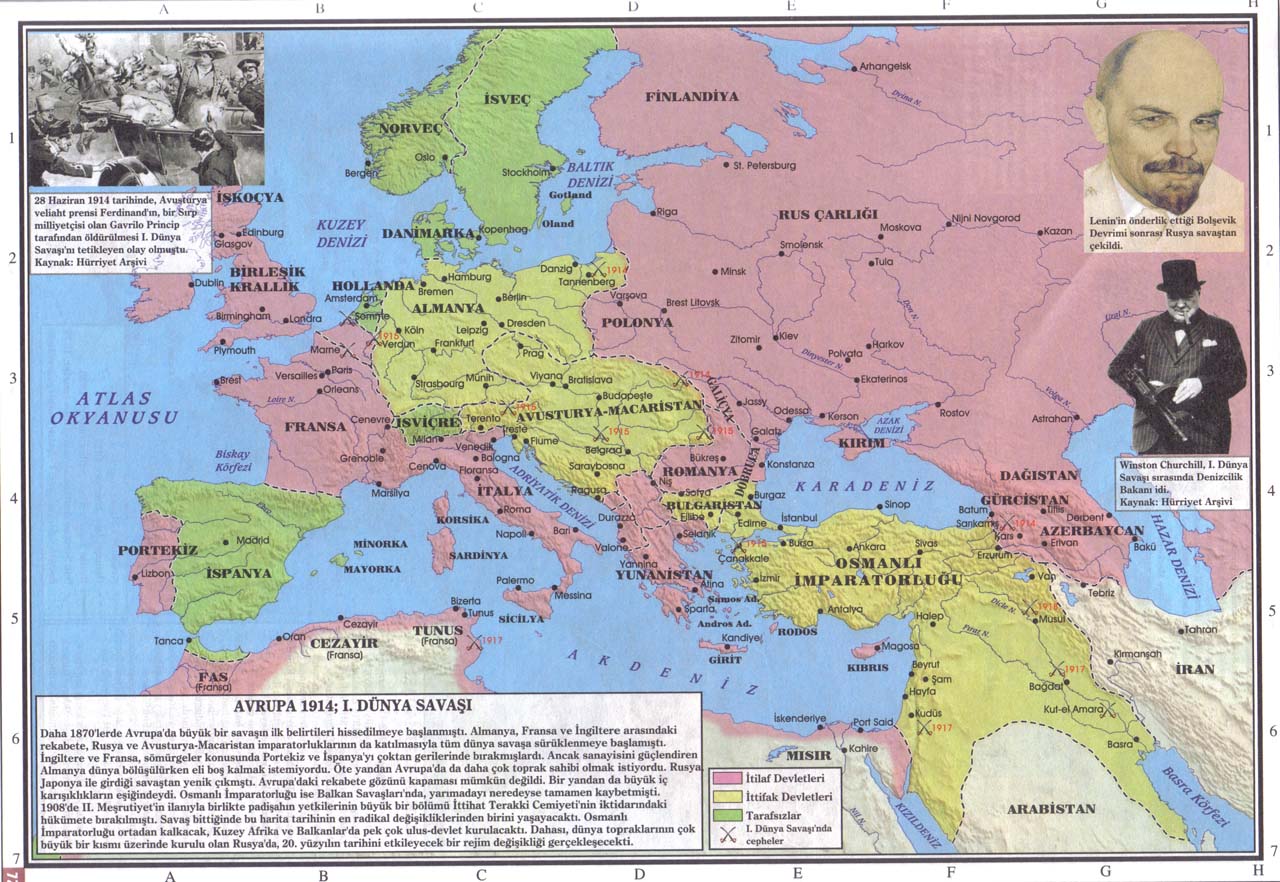 1. Dünya Savaşı Haritası