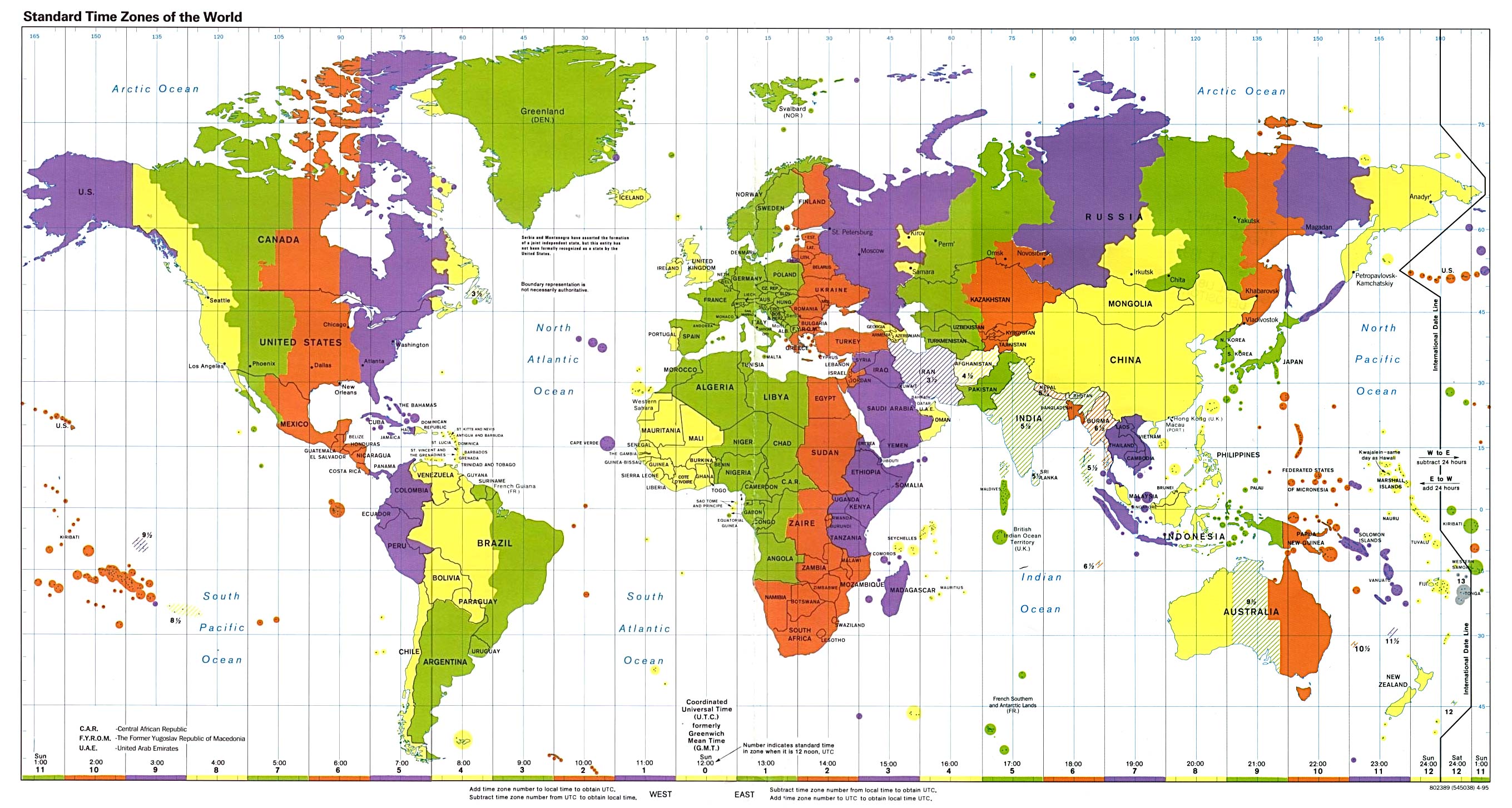 Dünya Saat Farkları Haritası