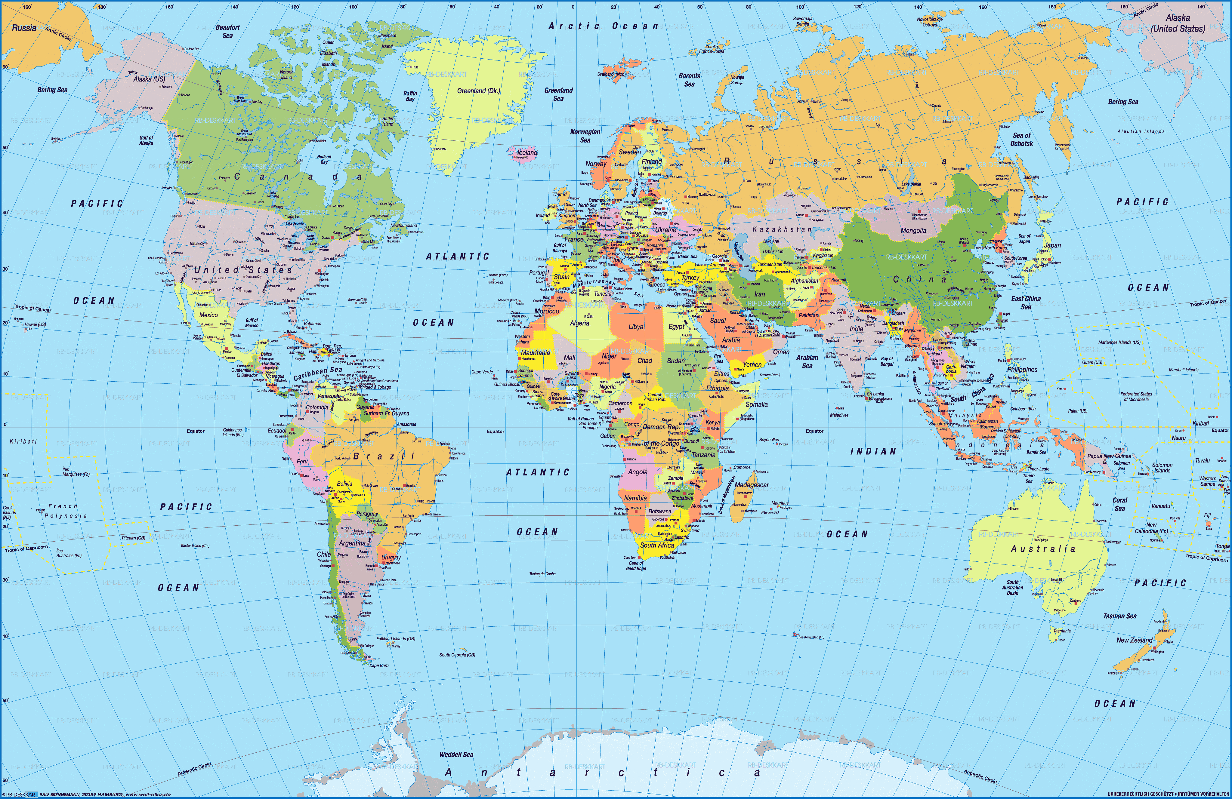 Dünya İngilizce Siyasi Haritası