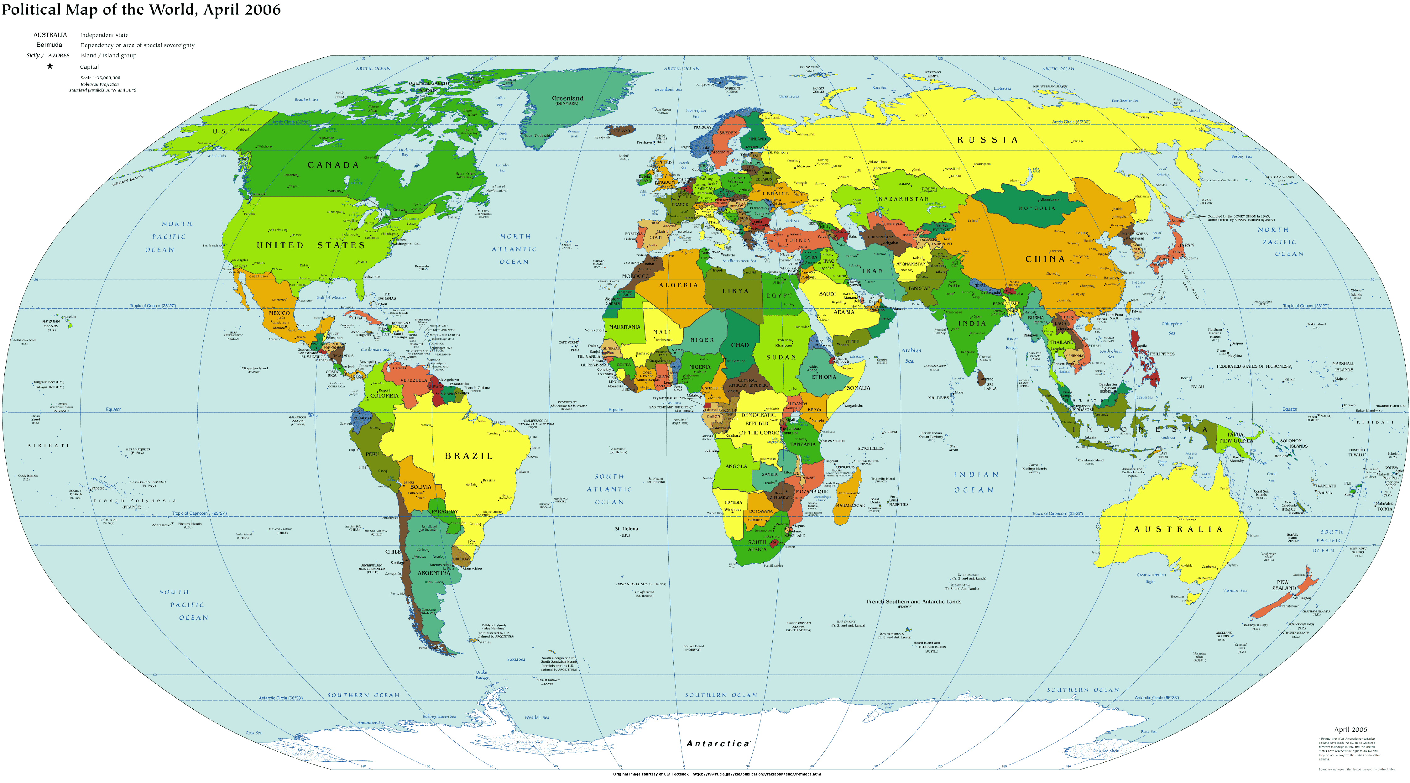 Dünya Siyasi İngilizce Harita