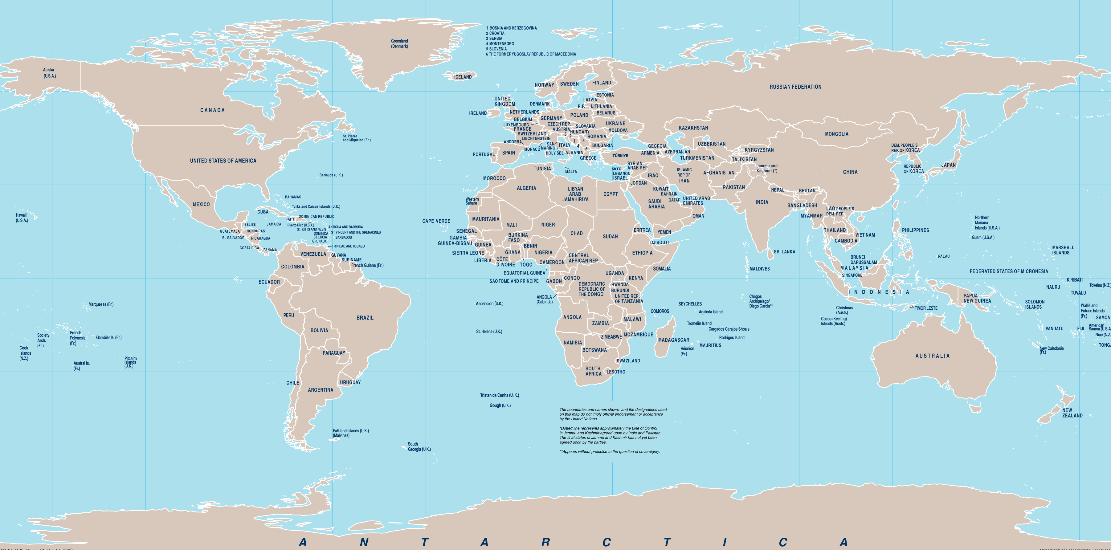 Dünya Ülkeleri Haritası İngilizce