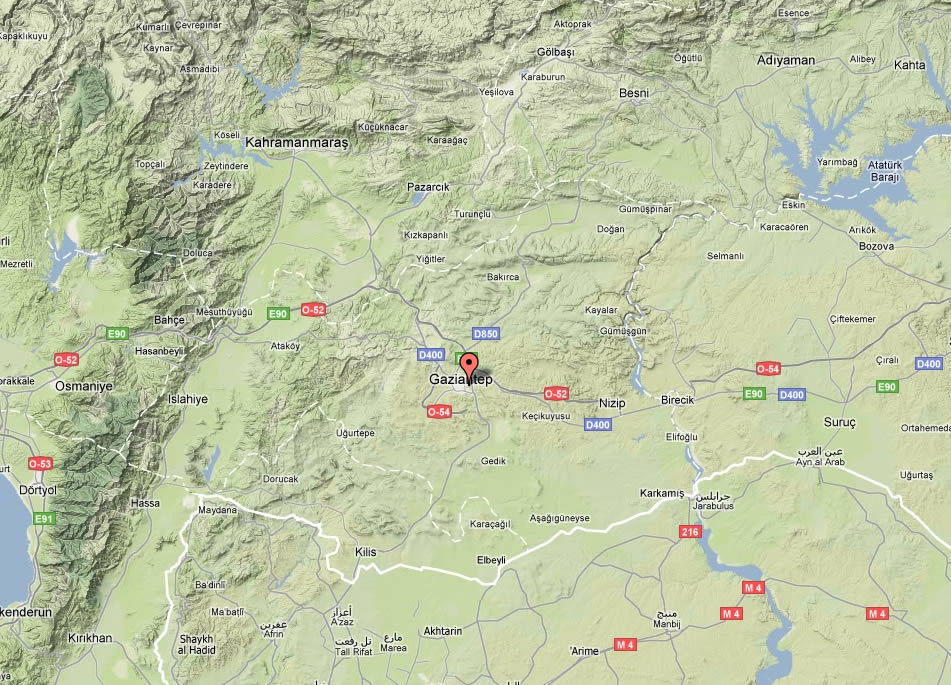 Gaziantep Haritası ve Gaziantep Uydu Görüntüleri