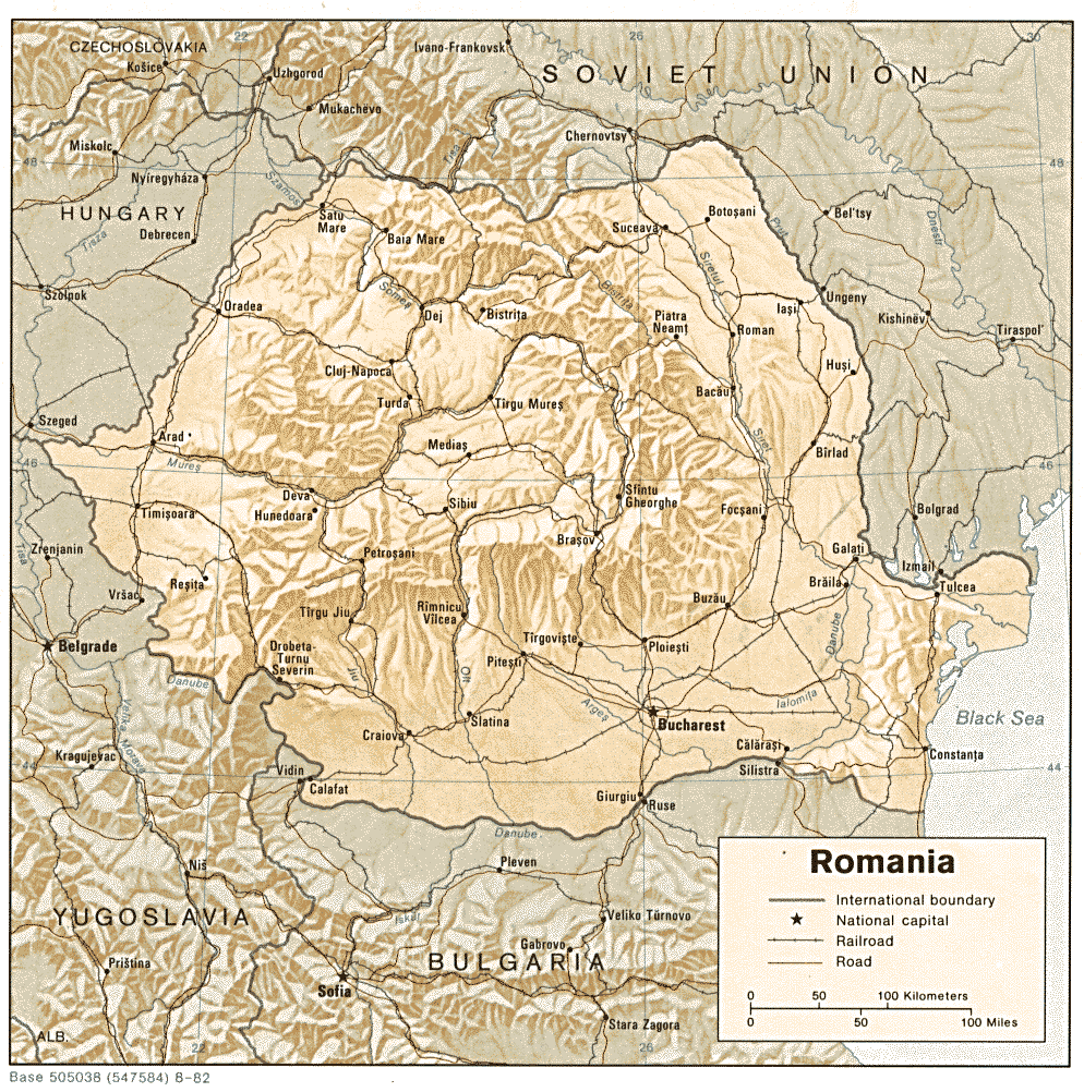 romanya kabartma haritasi