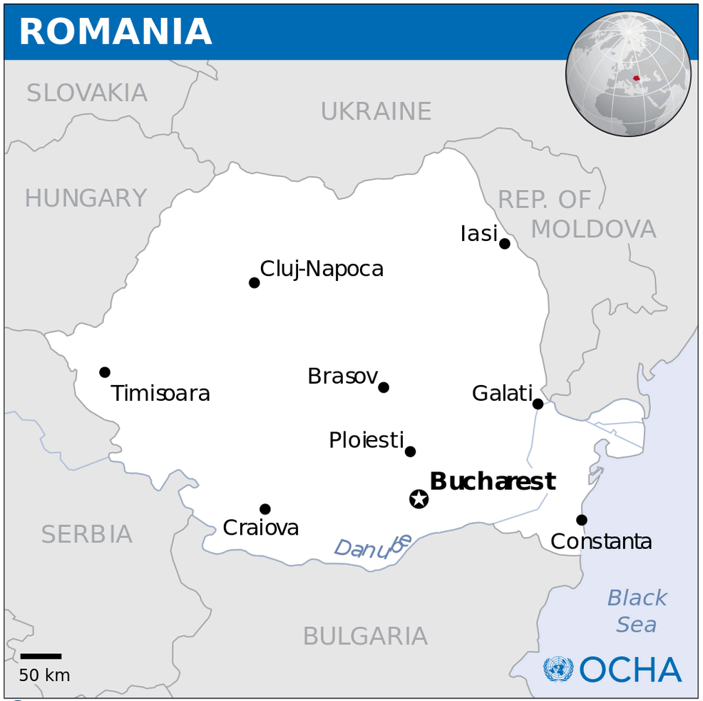 romanya yerlesim haritasi