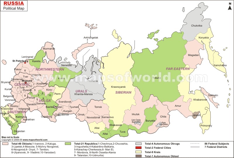 rusya siyasi haritasi