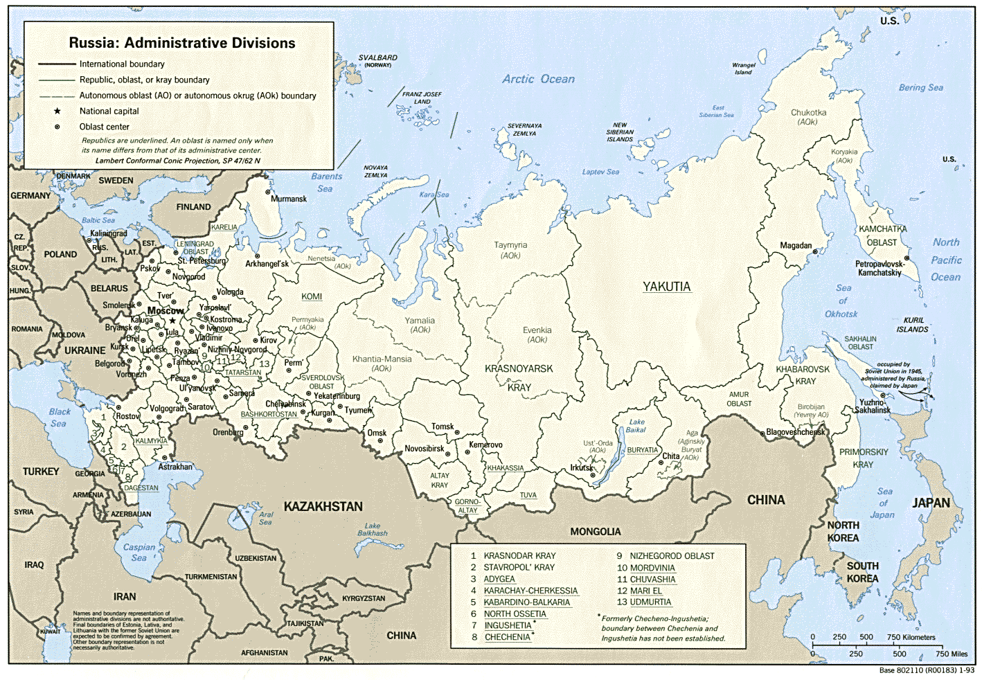 rusya vilayetler haritasi
