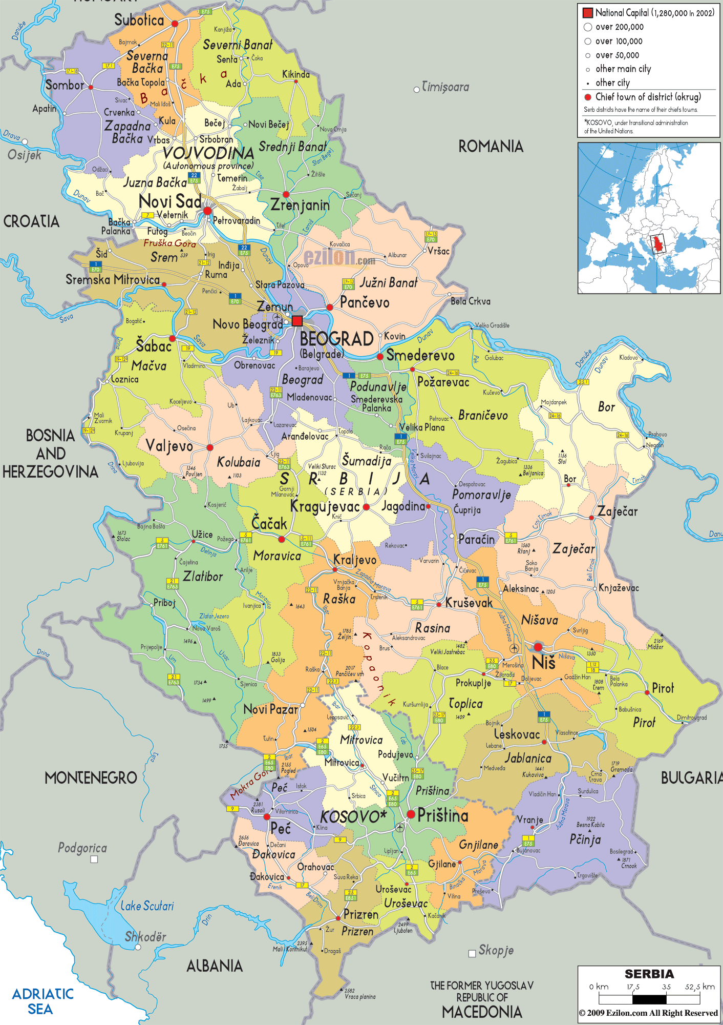 sirbistan siyasi haritasi