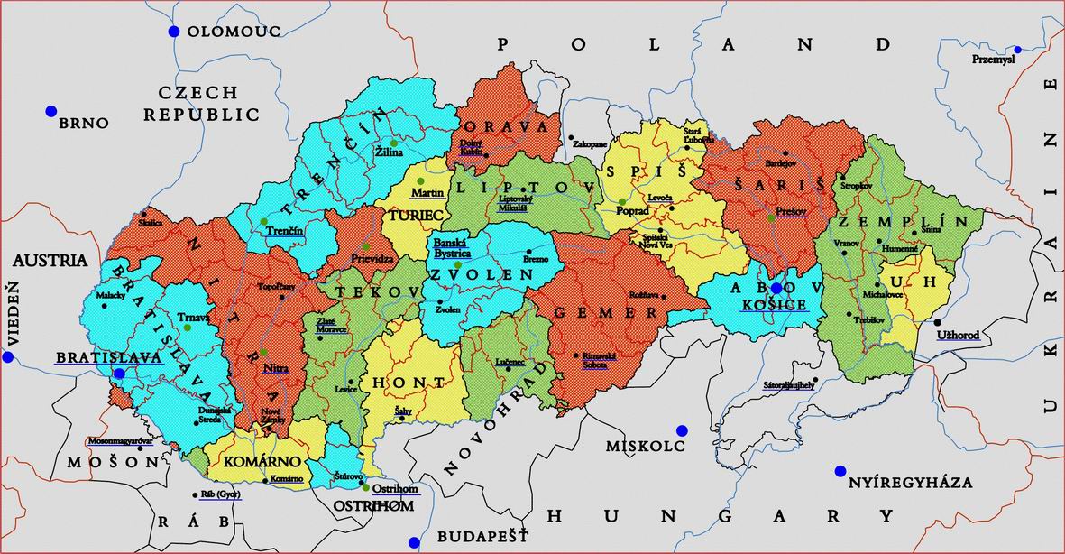 slovakya bolgeler haritasi