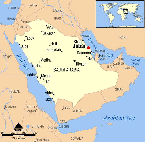 Al Jubayl suudi arabistan haritasi