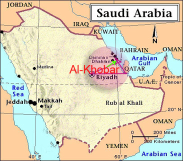 suudi arabistan haritasi Al Khubar