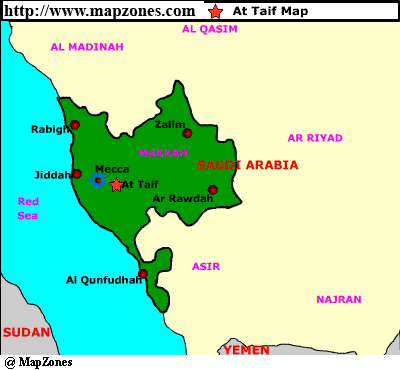 At Taif bolgesel haritasi
