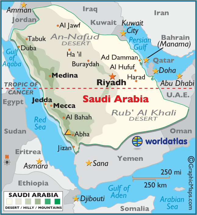 suudi arabistan haritasi