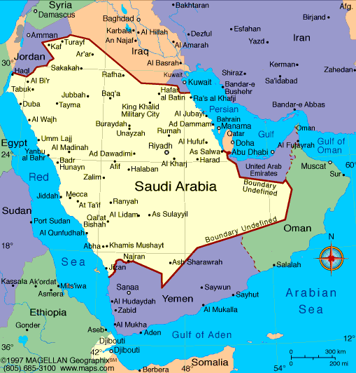 suudi arabistan siyasi haritasi
