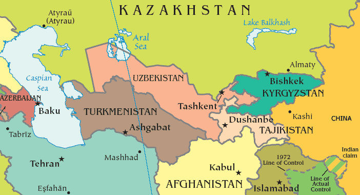 tacikistan asya haritasi