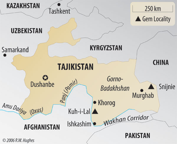 tacikistan bolgeler haritasi