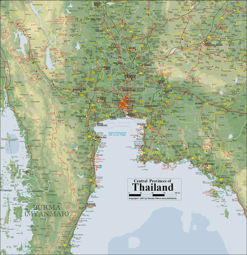 fiziki haritasi tayland