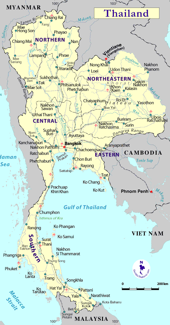 tayland haritasi