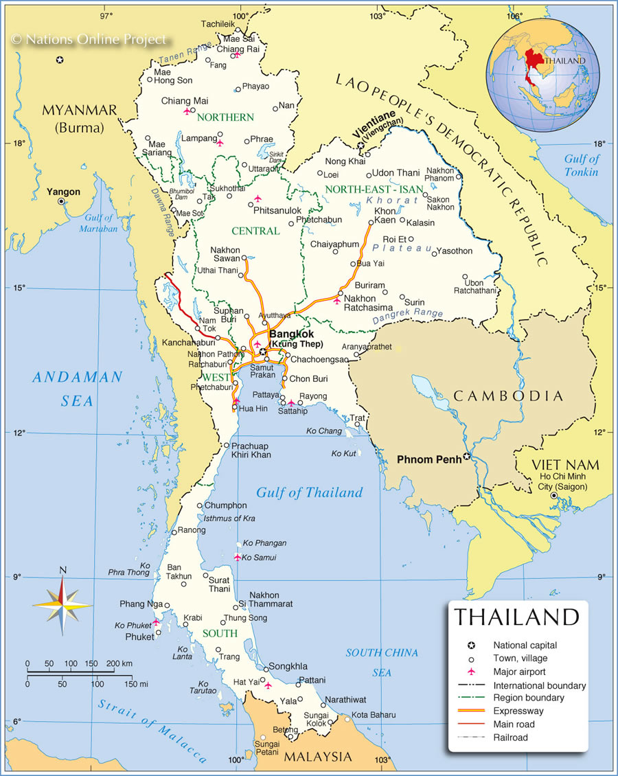 tayland siyasi haritasi