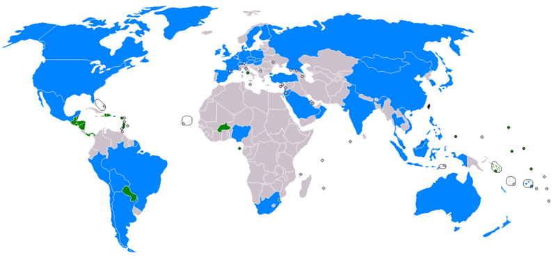 tayvan diplomatic relation haritasi dunya
