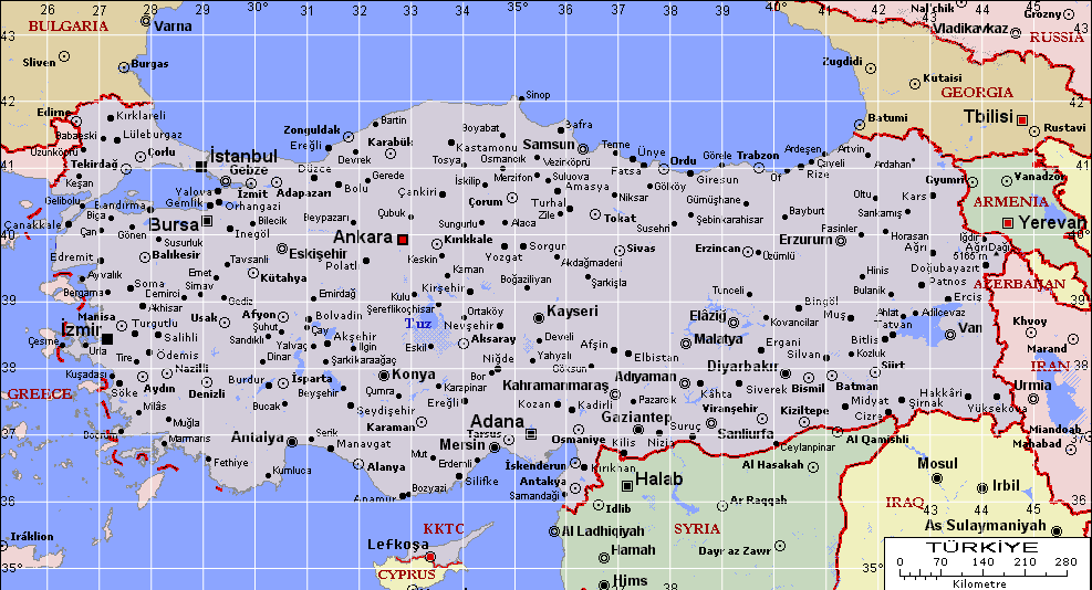 Ayrıntılı Türkiye Haritası
