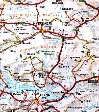 erzincan kara yolu haritasi