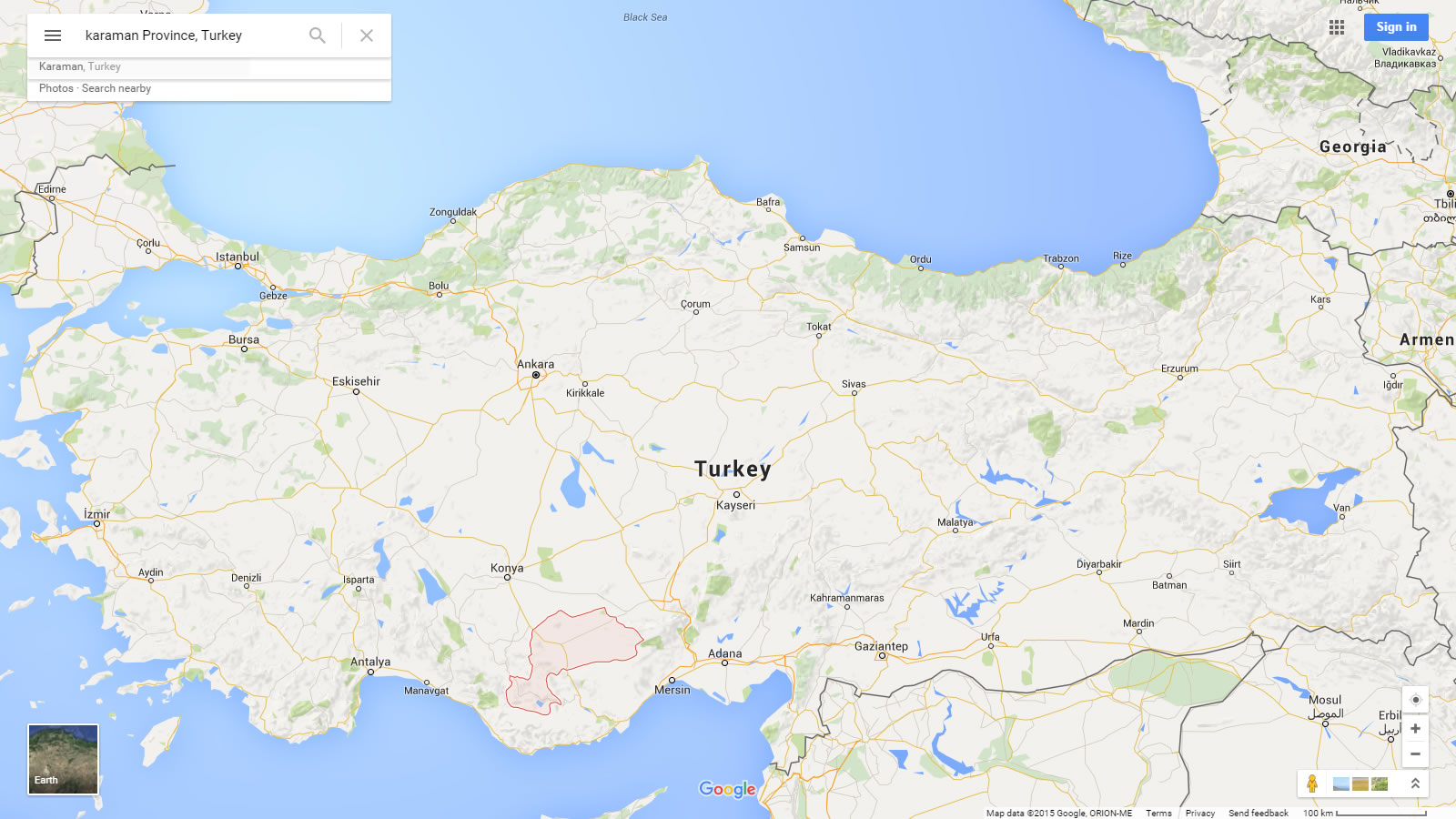 karaman turkiye haritasi