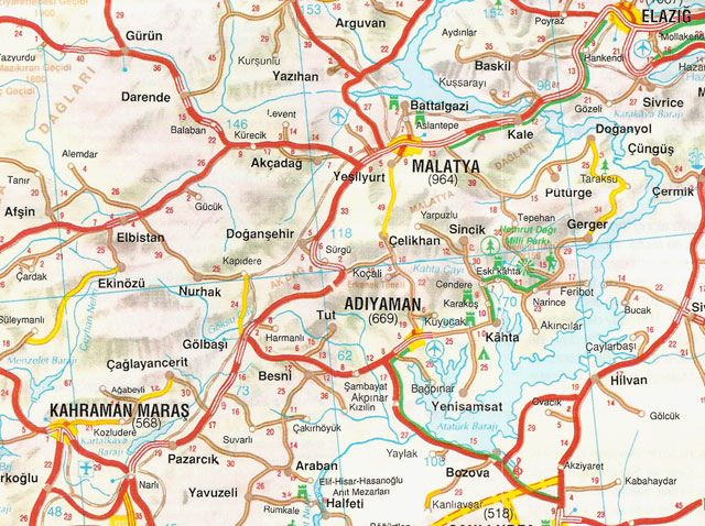 malatya kara yolu haritasi