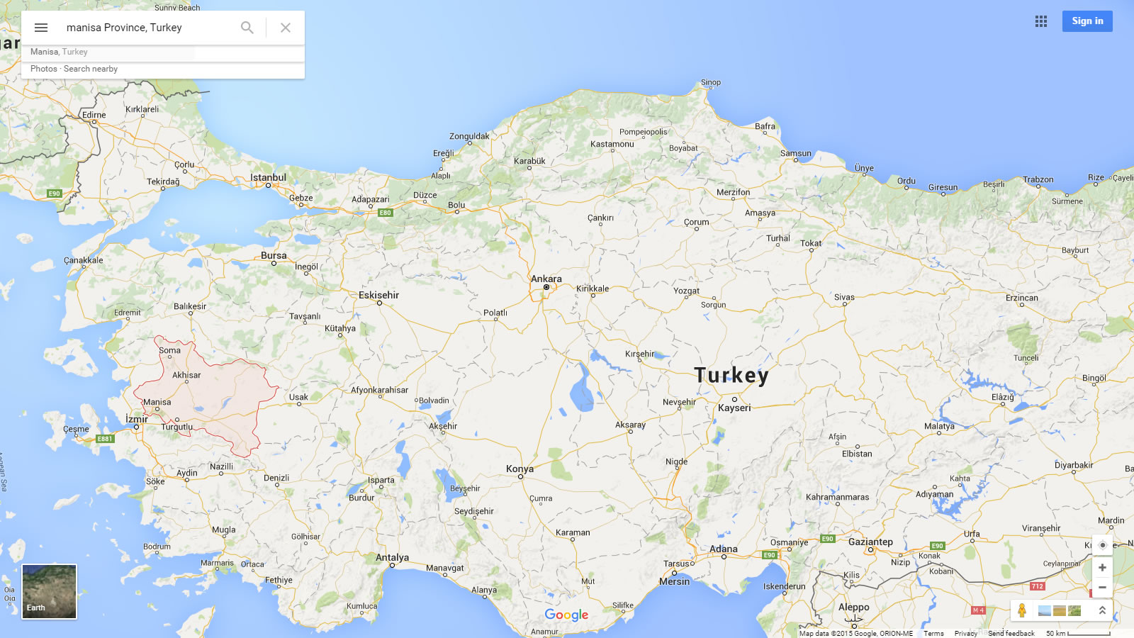 manisa haritasi turkiye
