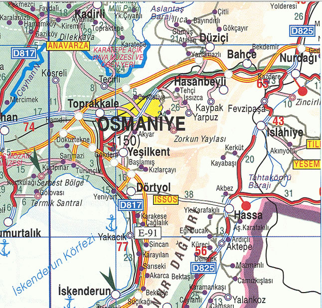osmaniye otoyol haritasi