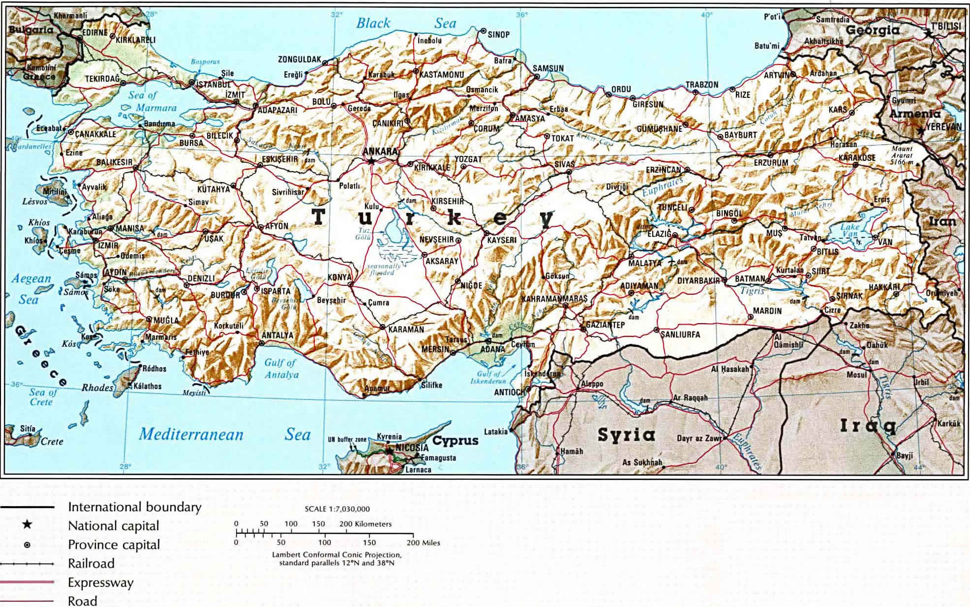 turkiye cografi haritasi