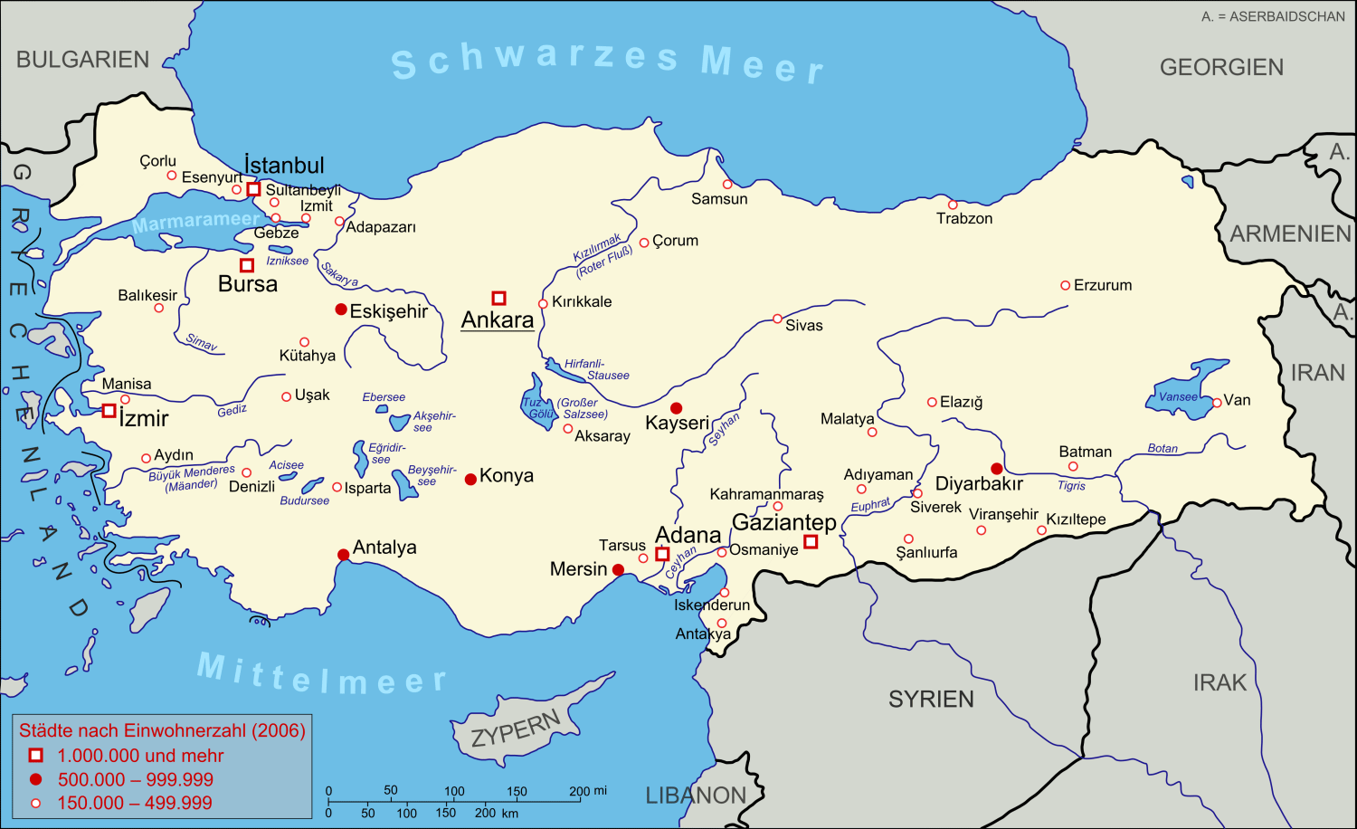 Türkiye Büyük Şehirler Haritası