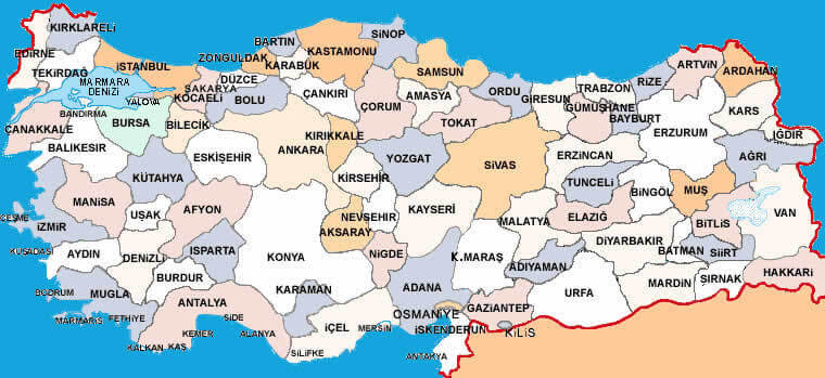 turkiye iller haritasi