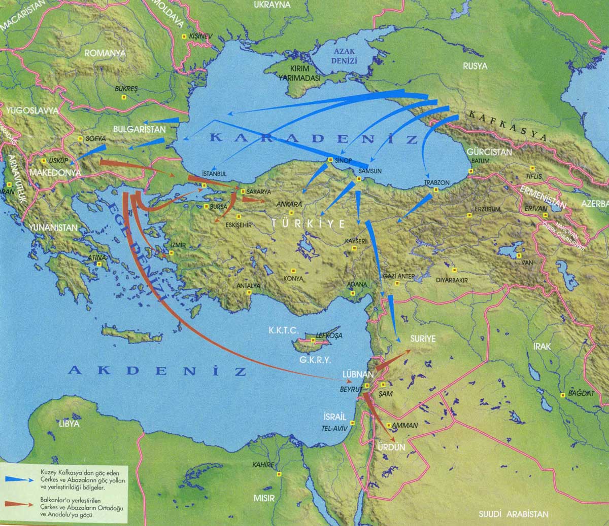 Türkiye Kafkas Göç Haritası