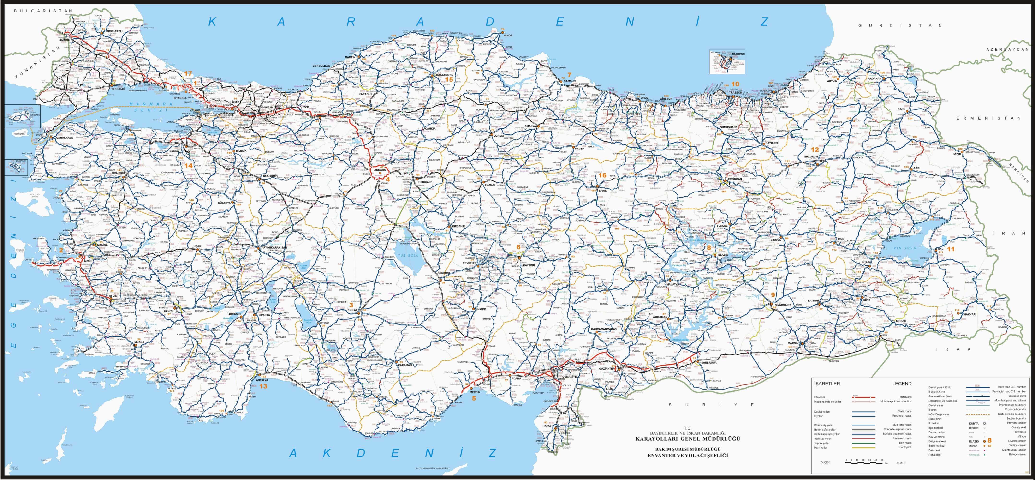 Türkiye Karayolları Haritası