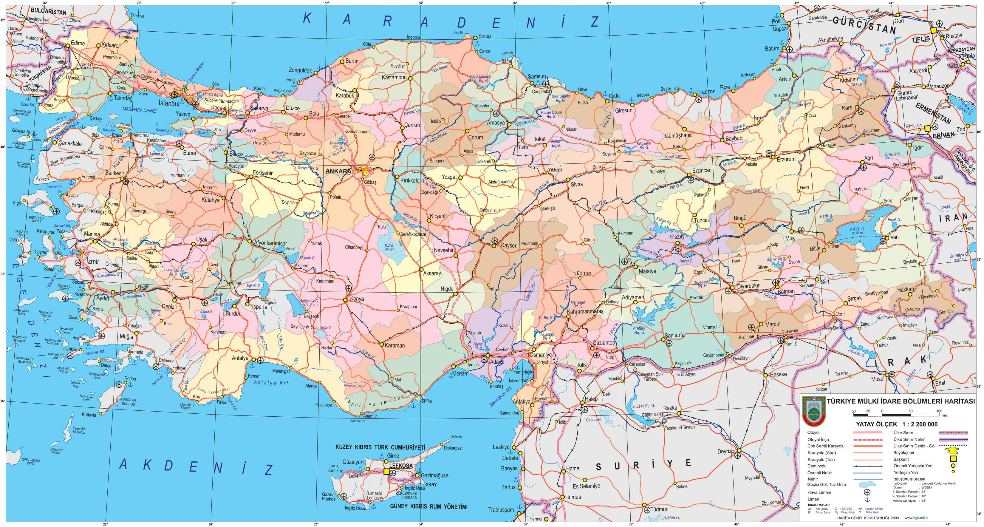 turkiye mulki idare haritasi