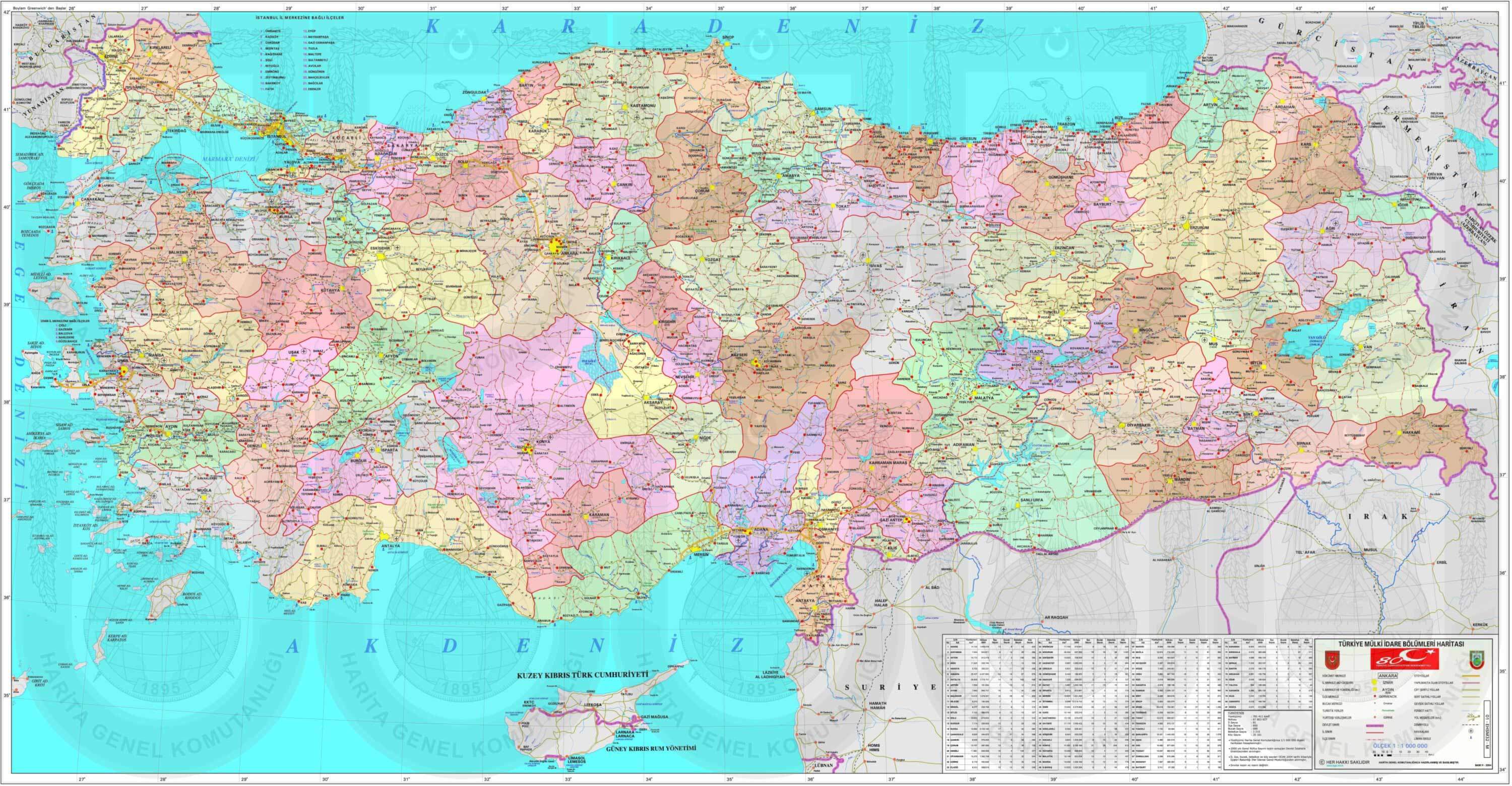 turkiye politik haritasi
