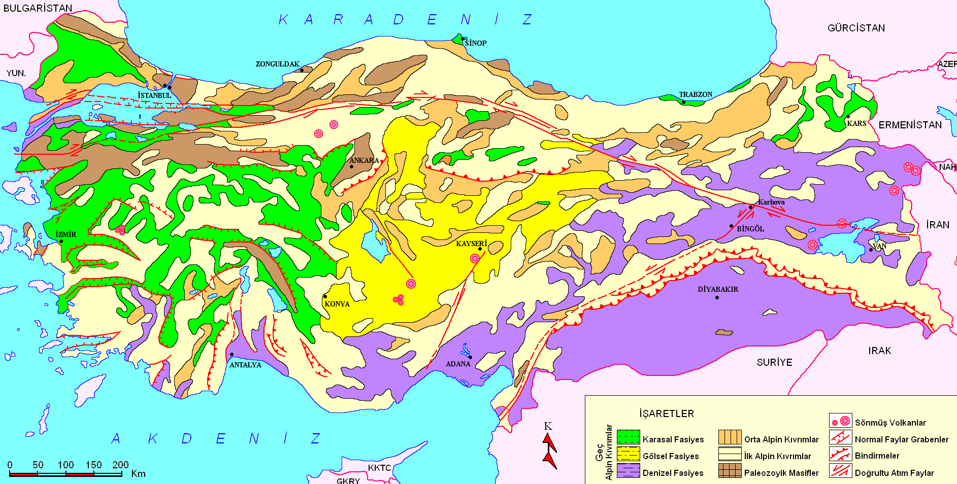 Türkiye Tektonik Haritası