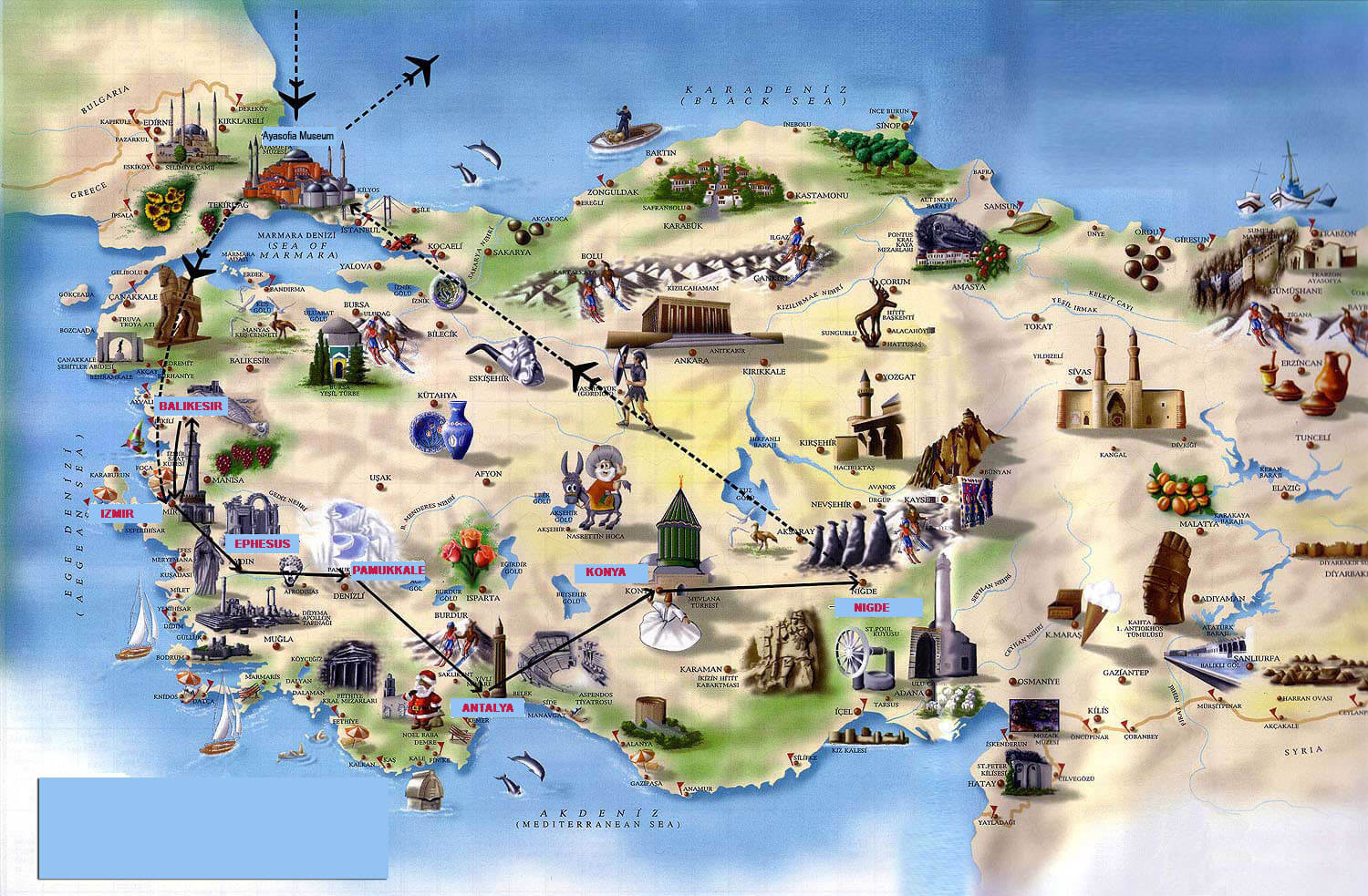 turkiye turist haritasi