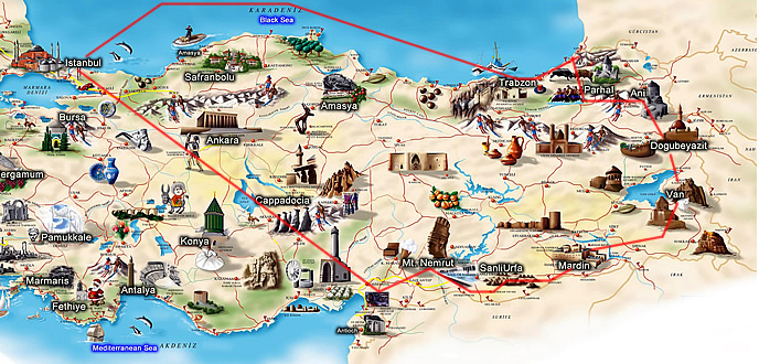 van turizm haritasi turkiye