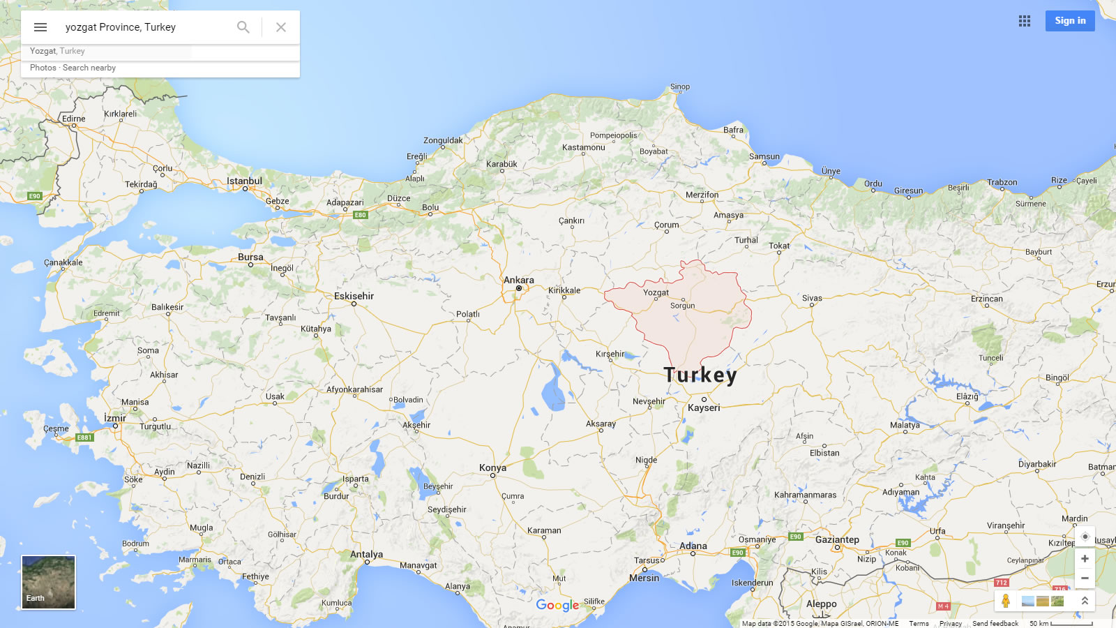 yozgat haritasi turkiye