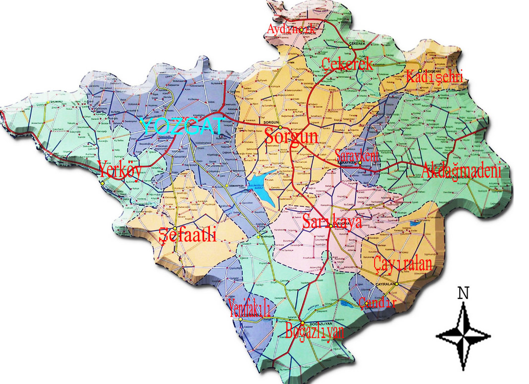 yozgat vilayet haritasi