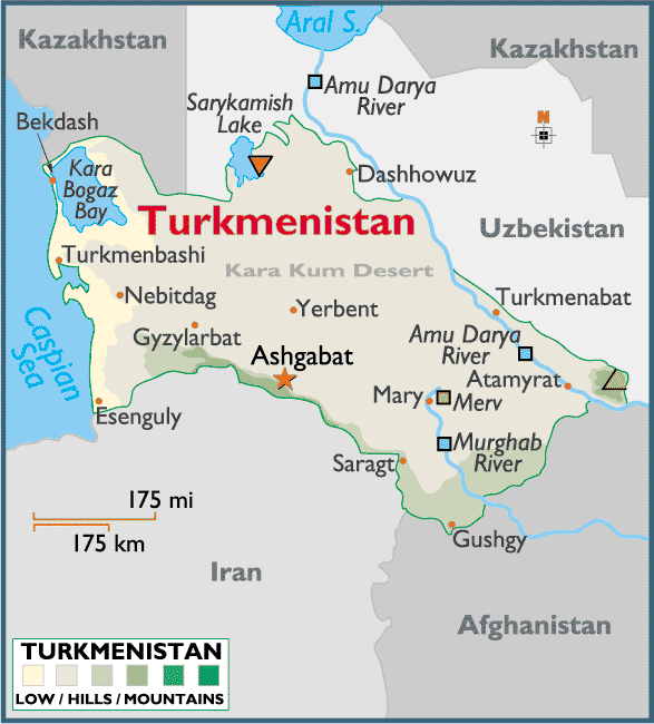 turkmenistan bolgesel haritasi