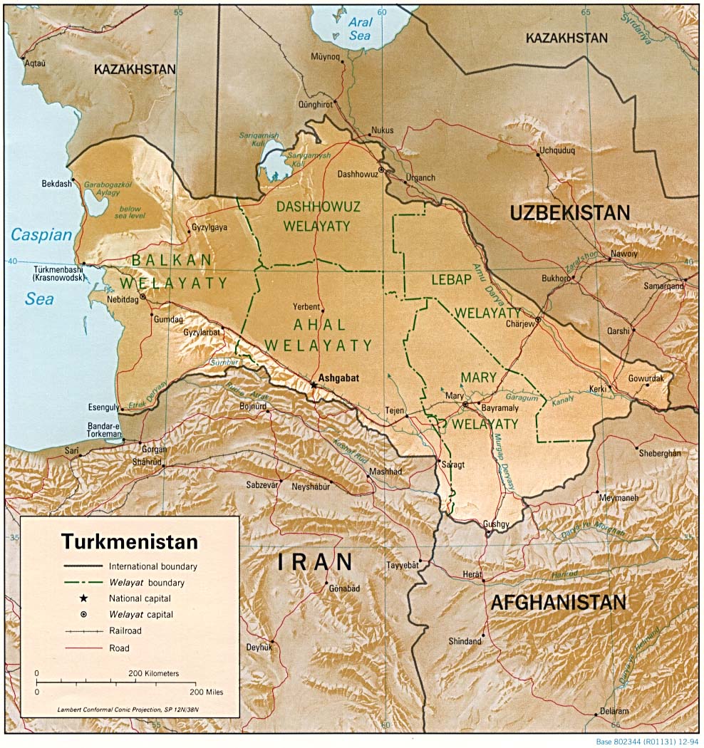 turkmenistan kabartma haritasi